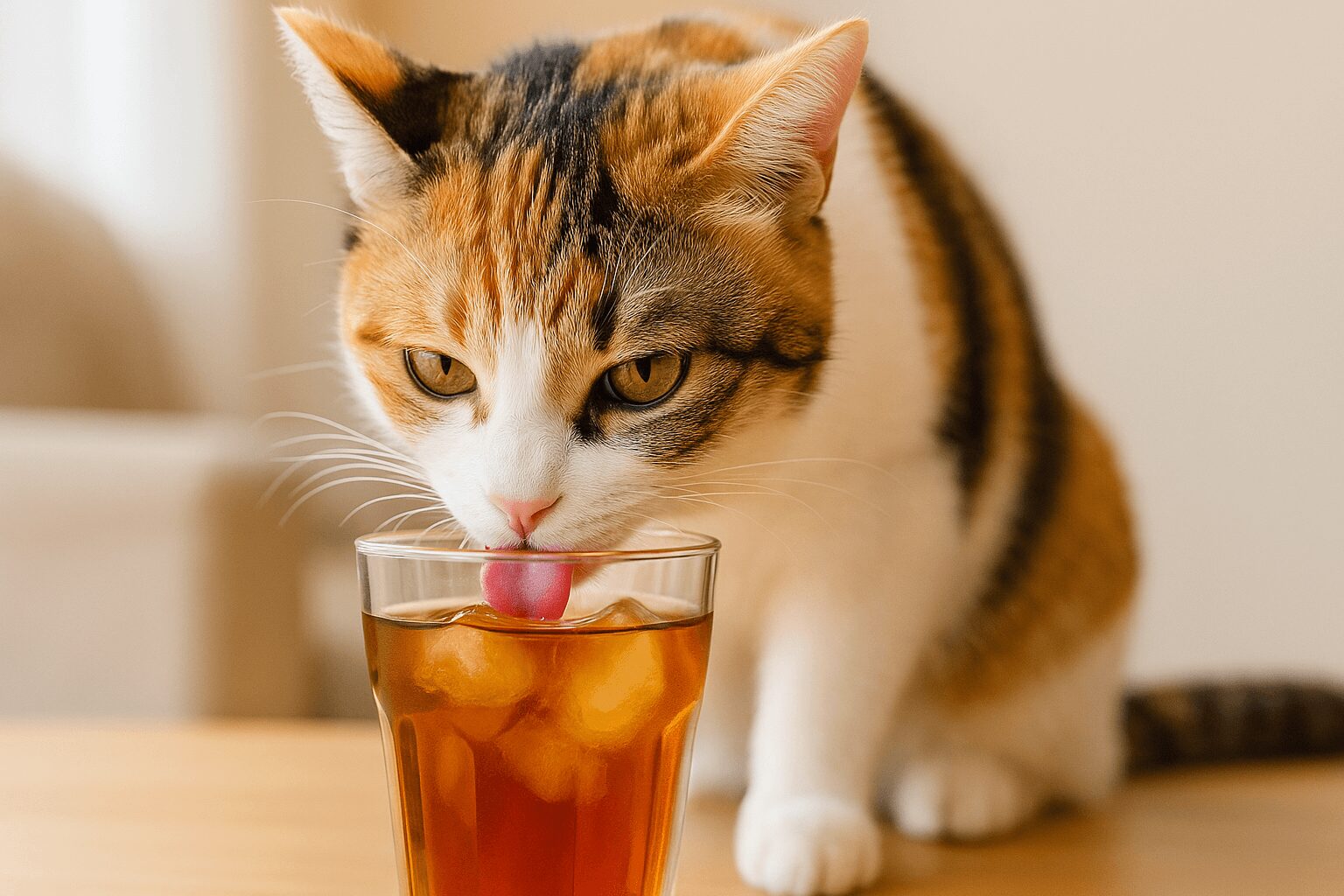 猫　麦茶　飲んだ